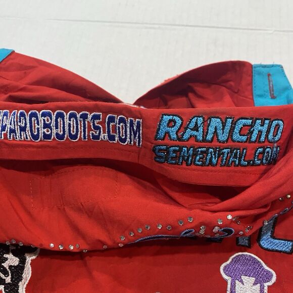 Rancho Semental Estilo Reparo Shirt Red rojo Manga Larga long sleeve Large - Picture 12 of 13